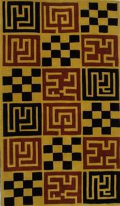 M&M Yellow Designer Patterned Rug Product Image