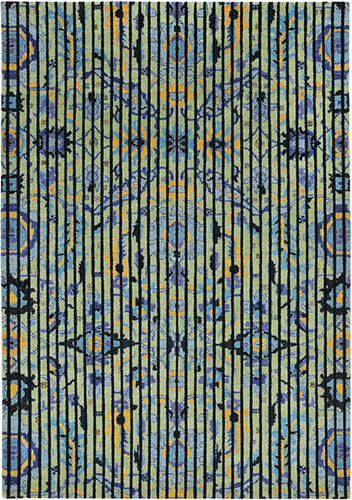 I and I Blue Abstract Cotton Rug Product Image