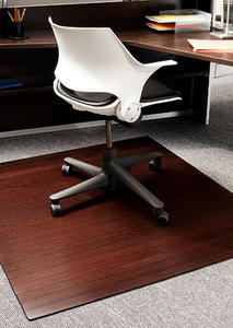 Dark Cherry Bamboo Roll - Up Chair Mat Rug Product Image