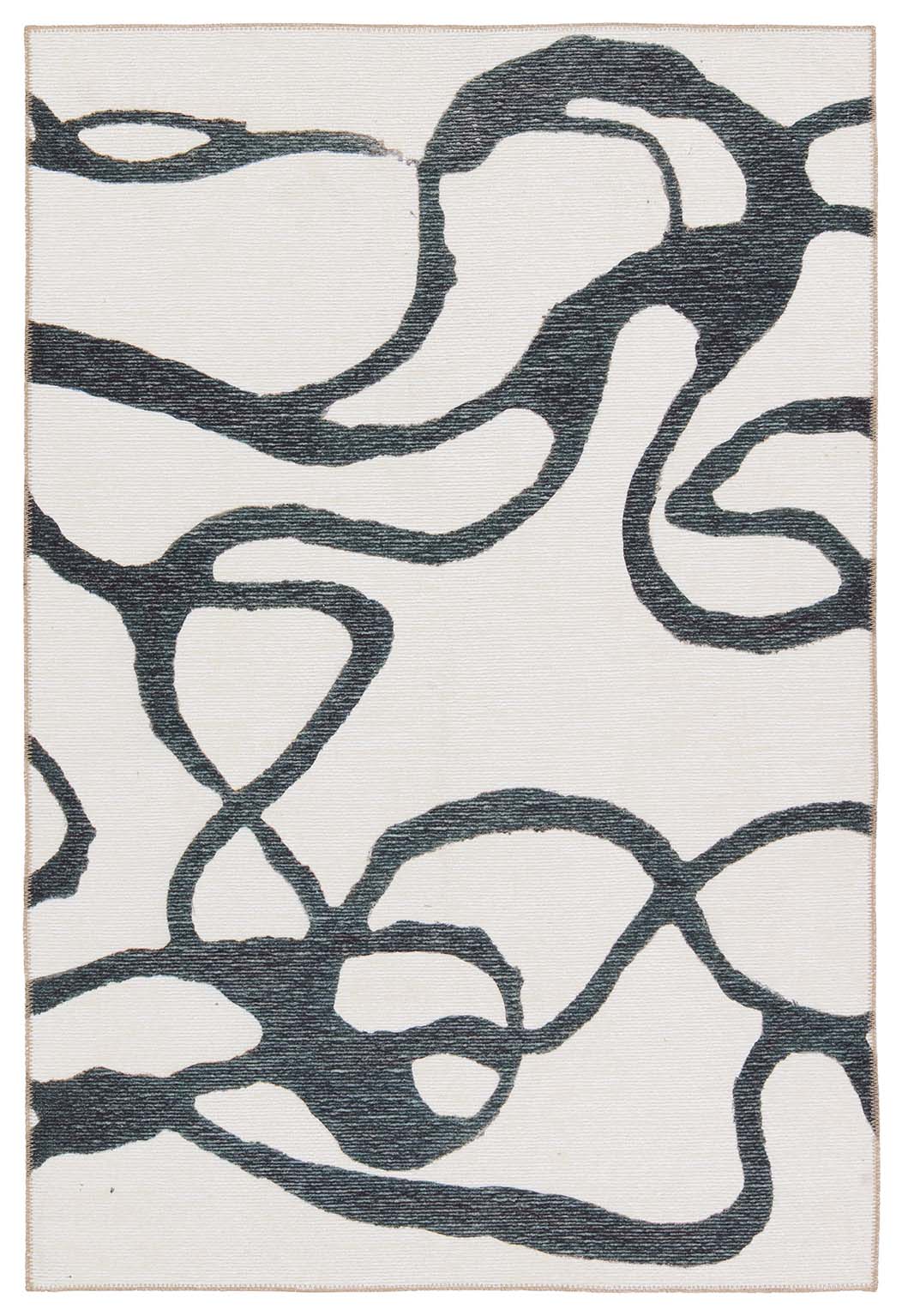 Cosme Powerloomed Indoor Abstract White/ Gray Area Rug  Product Image