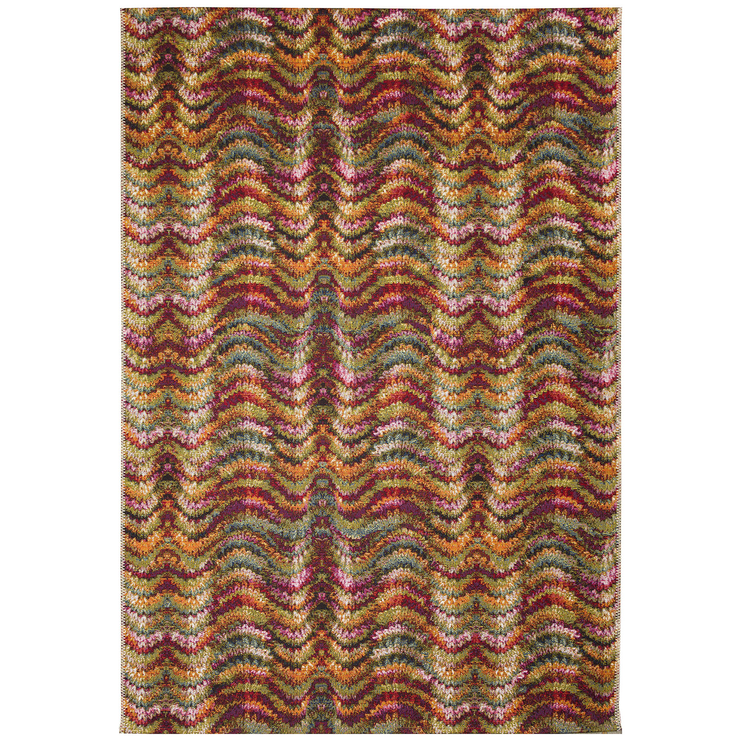Liora Manne Marina Low Profile  Durable Indoor/Outdoor Woven Rug- Ripple Multi  Product Image