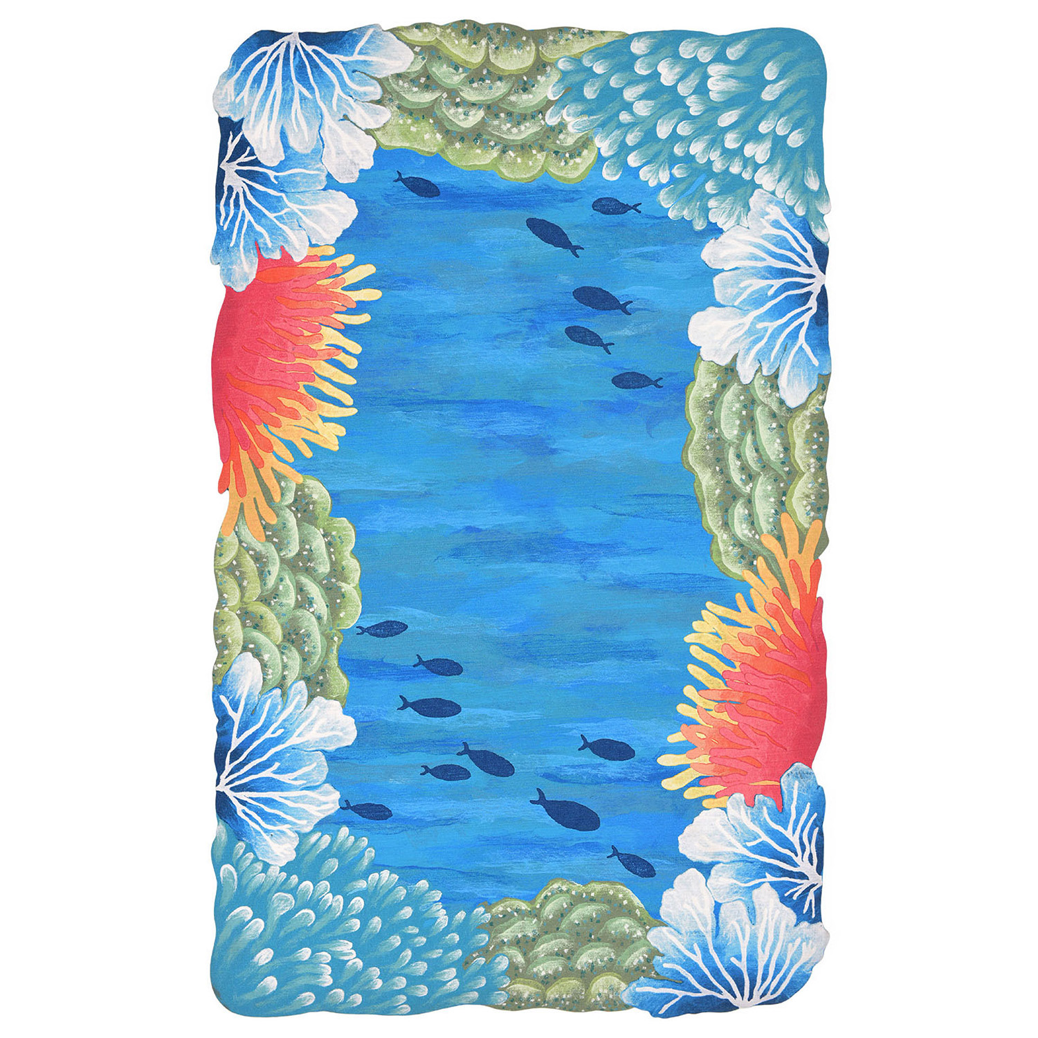 Liora Manne Visions IV  Rug-Border, Reef Border Blue  Product Image