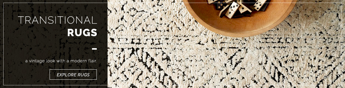 Enjoy a vintage look with a modern flair with our collections of transitional area rugs.